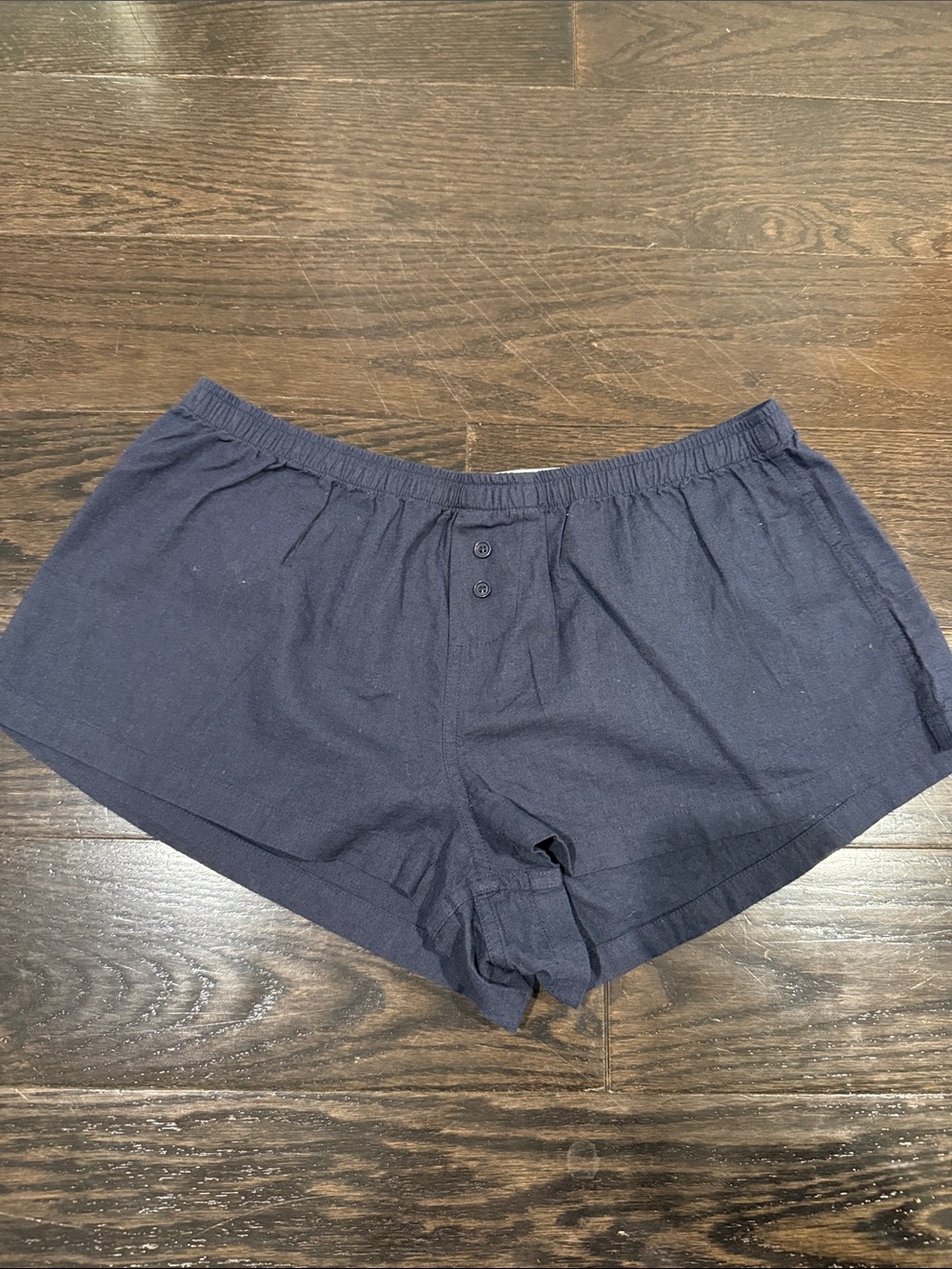 Bershka Dark Blue Elastic Waist Athletic Lounge Shorts